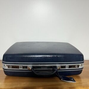 Vintage Samsonite Profile II Dark Blue Hard Case Suitcase Luggage‎ 22 x 15 x 6.5